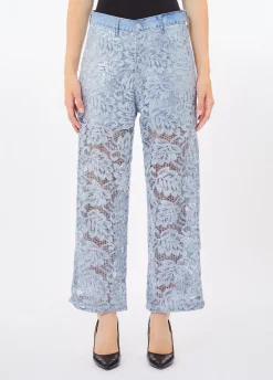 Pantaloni flare in pizzo