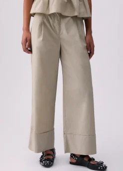 Pantaloni flare in popeline