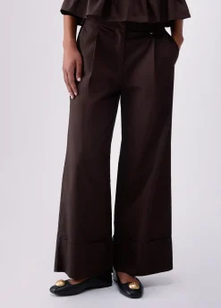Pantaloni flare in popeline