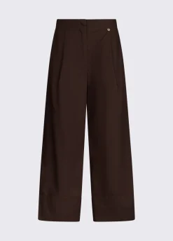 Pantaloni flare in popeline