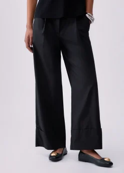 Pantaloni flare in popeline