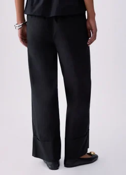 Pantaloni flare in popeline