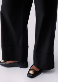 Pantaloni flare in popeline