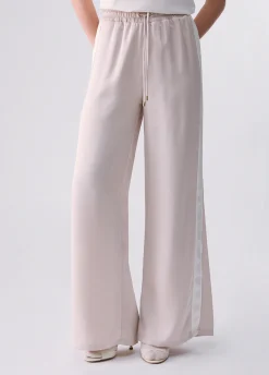 Pantaloni flare in raso