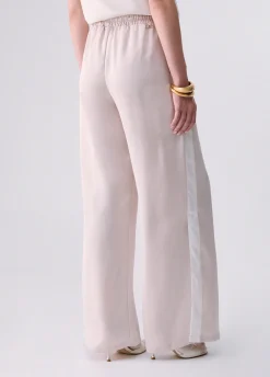 Pantaloni flare in raso