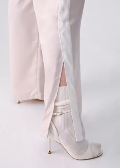 Pantaloni flare in raso