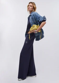 Pantaloni flare in scuba