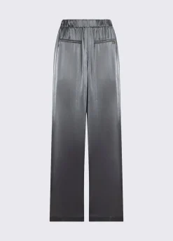 Pantaloni flare laminati