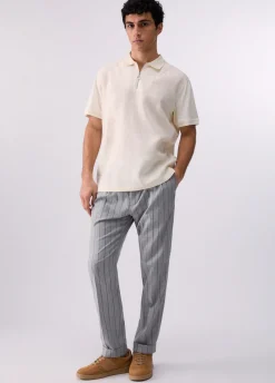 Pantaloni gessati con pence