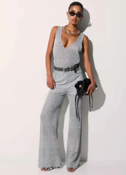 Pantaloni in maglia chevron