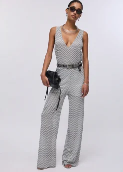 Pantaloni in maglia chevron