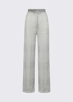 Pantaloni in maglia chevron