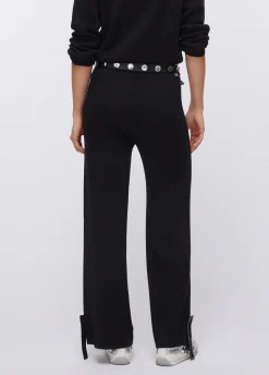 Pantaloni in maglia con perline
