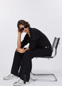 Pantaloni in maglia con perline