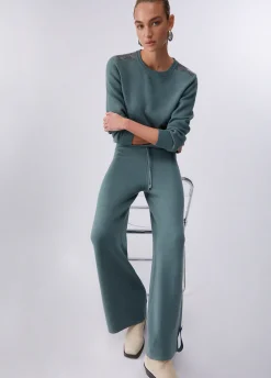 Pantaloni in maglia con perline