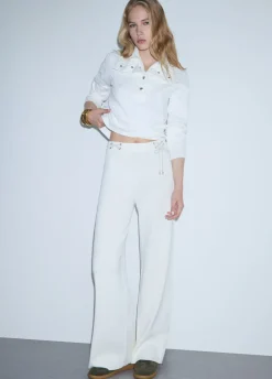 Pantaloni in maglia con stringhe
