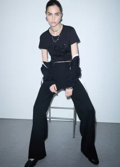 Pantaloni in maglia con stringhe