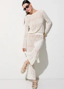 Pantaloni in maglia traforata