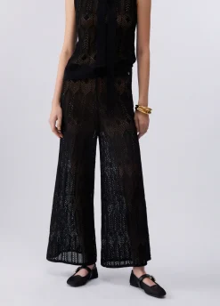 Pantaloni in maglia traforata