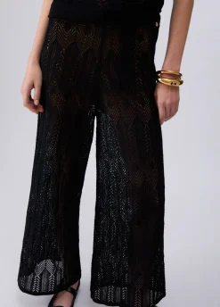 Pantaloni in maglia traforata