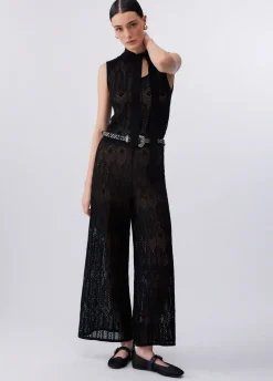 Pantaloni in maglia traforata