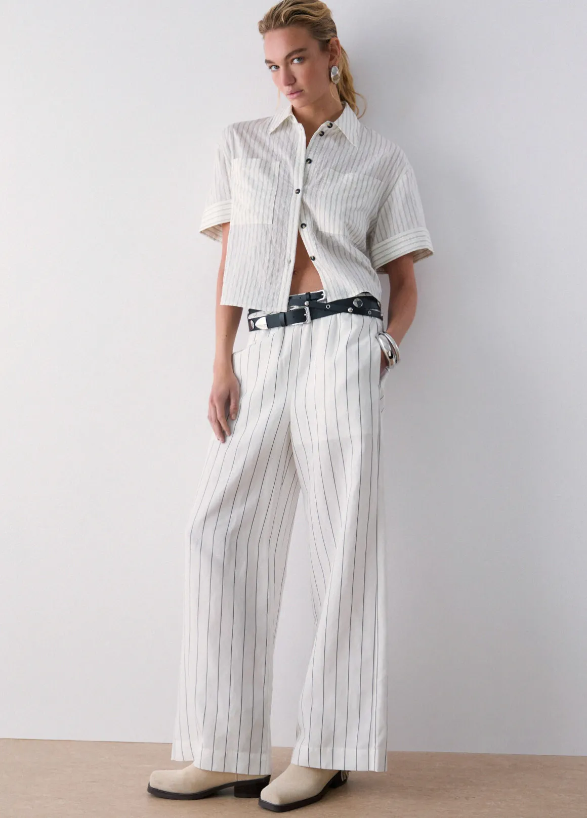 Pantaloni in misto lino