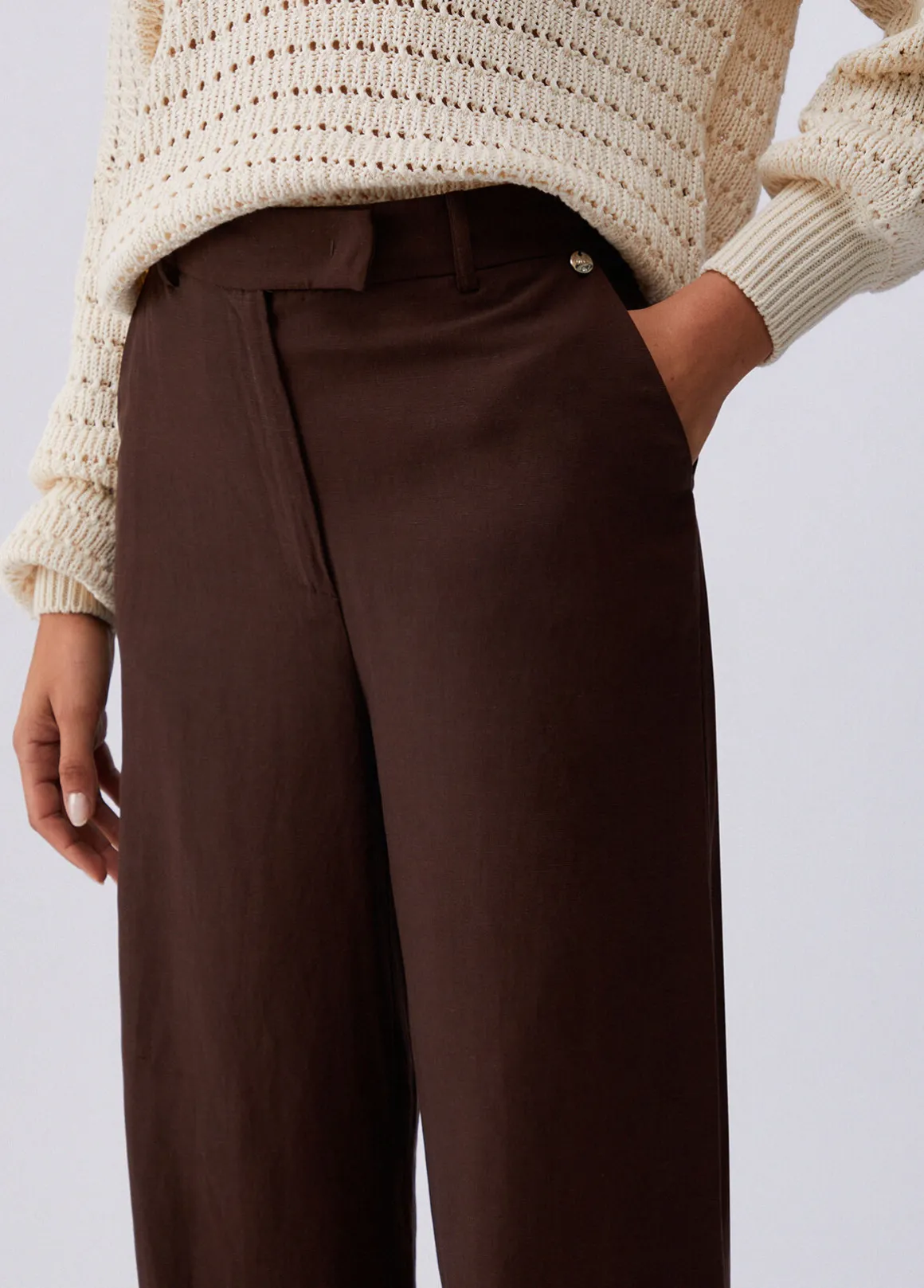 Pantaloni in misto lino