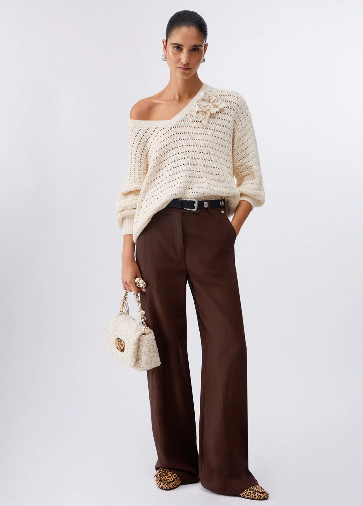 Pantaloni in misto lino