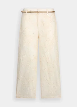 Pantaloni in mussola ricamati