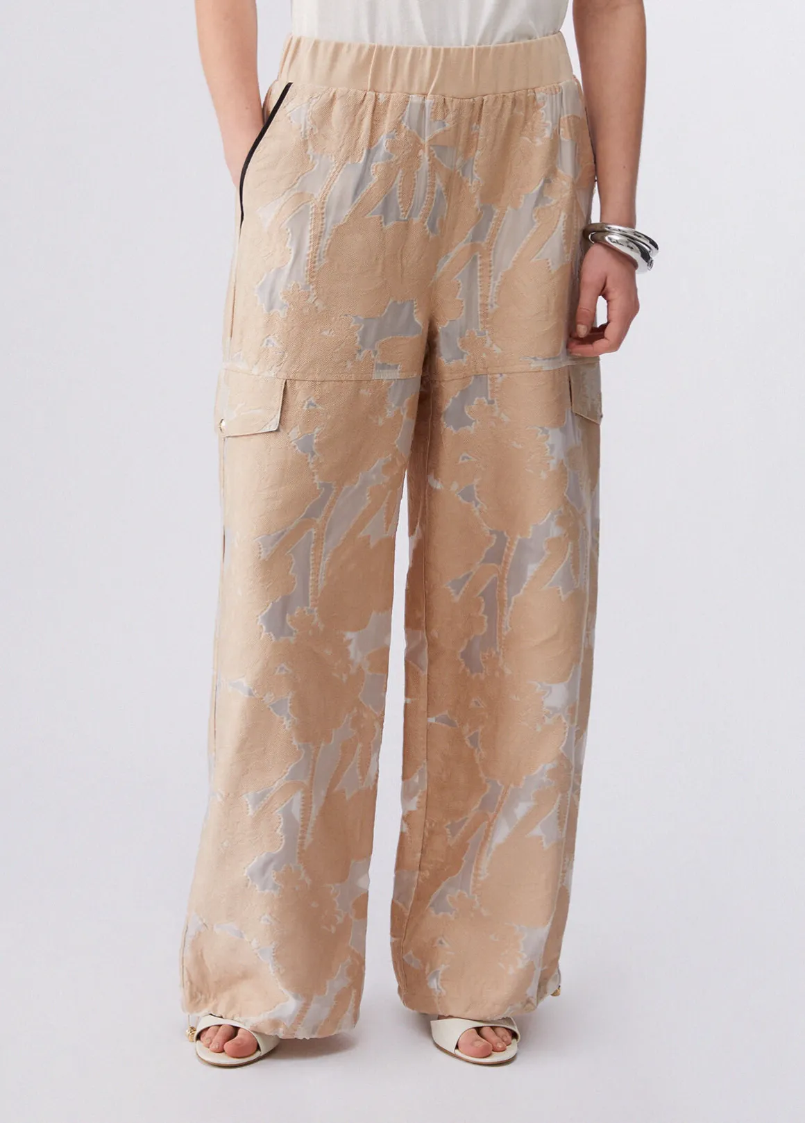 Pantaloni in organza jacquard