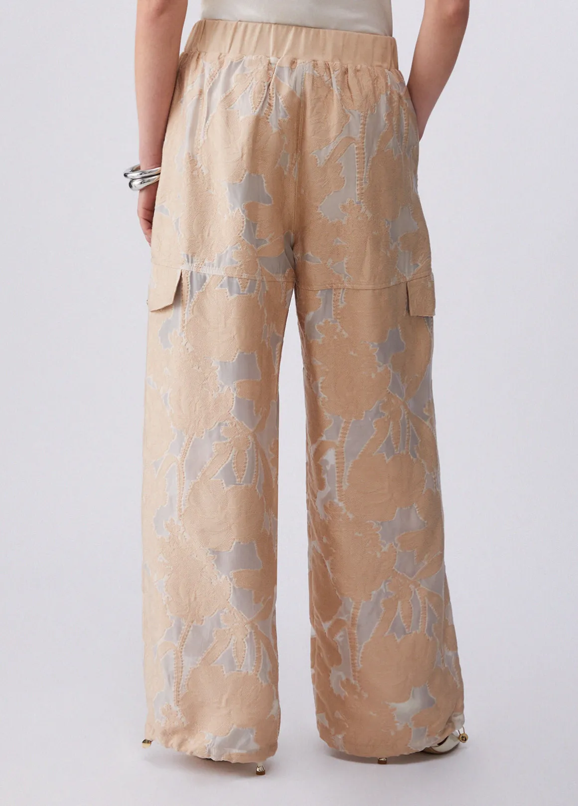 Pantaloni in organza jacquard