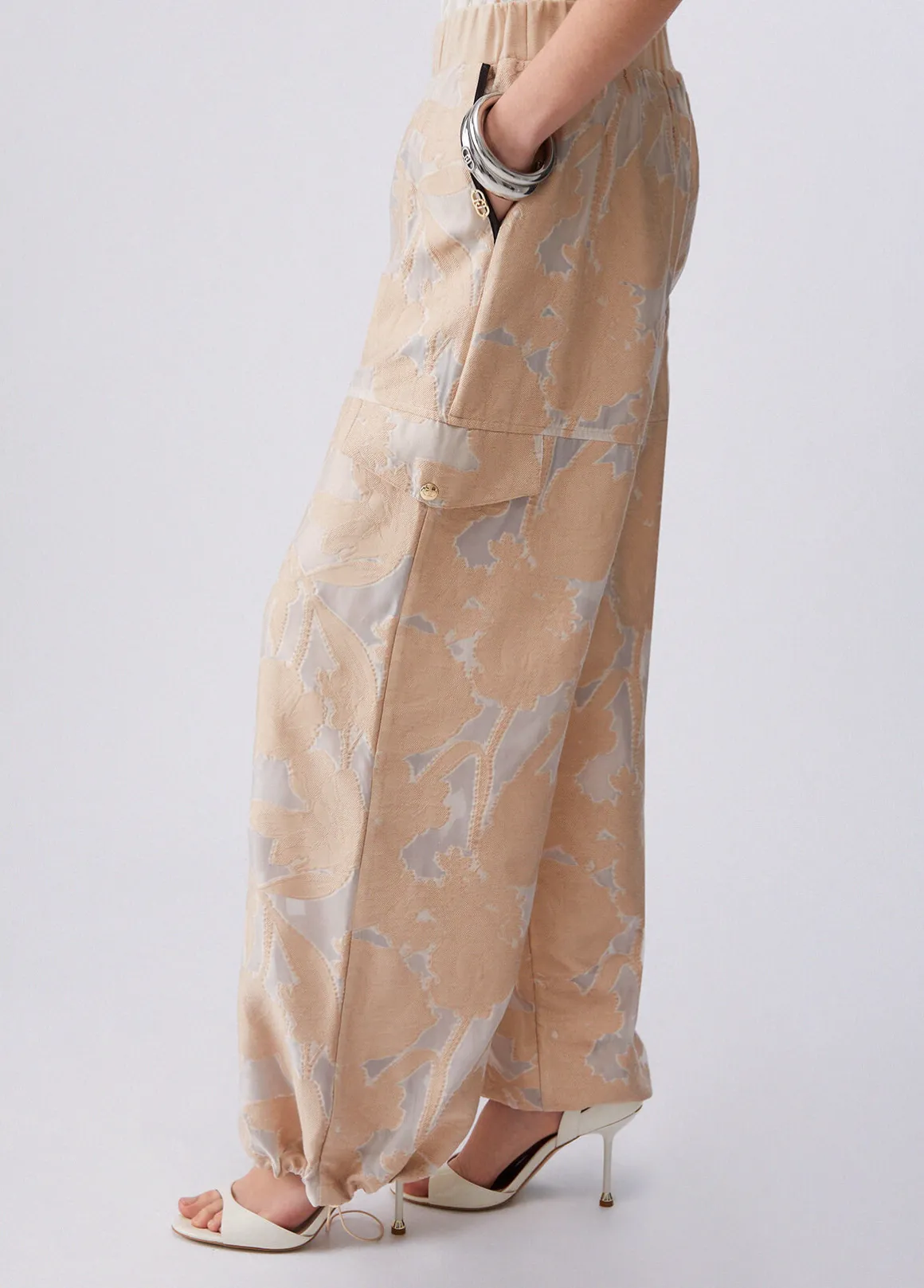 Pantaloni in organza jacquard