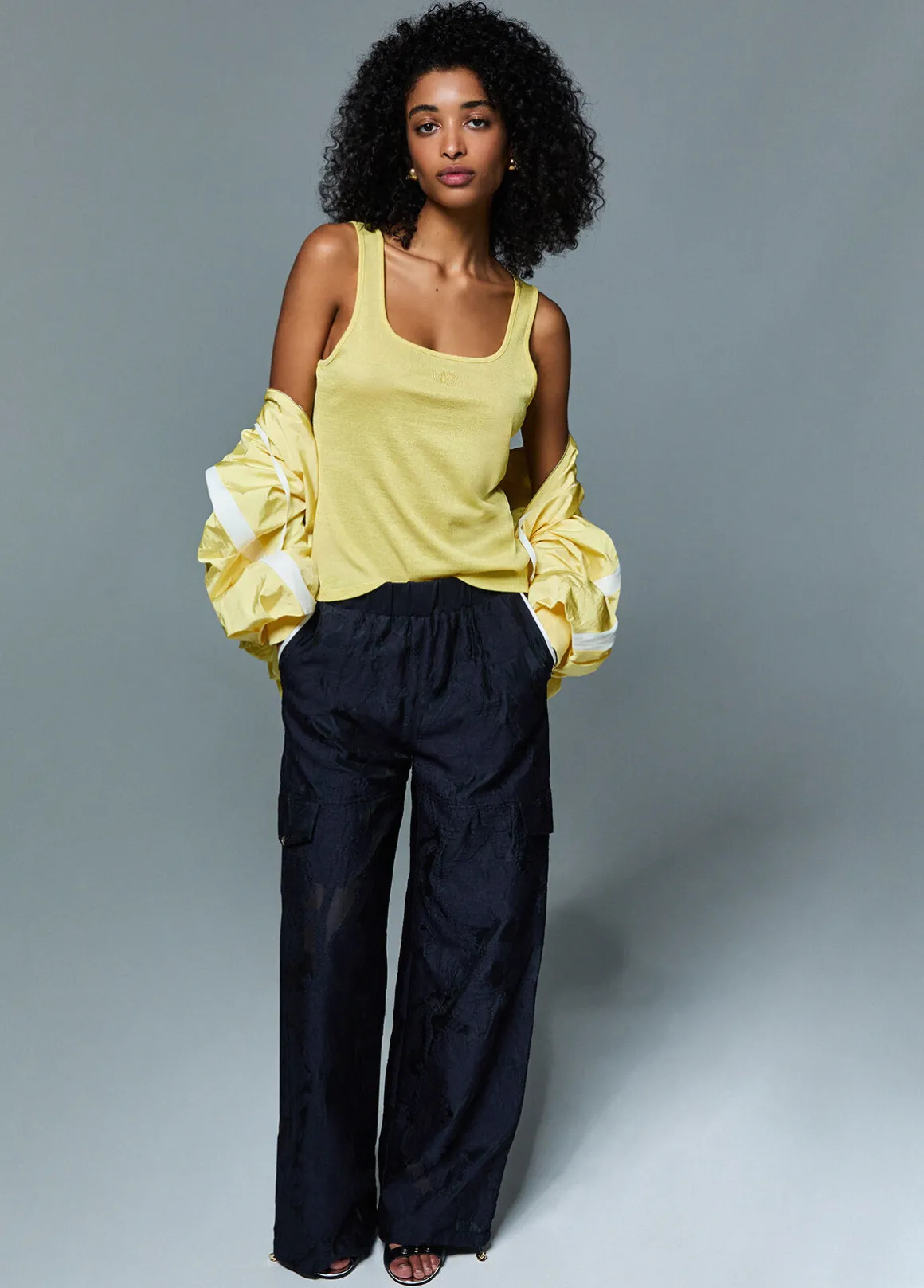 Pantaloni in organza jacquard