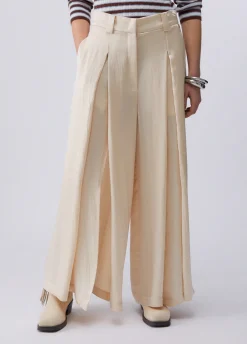Pantaloni in raso con spacchetti