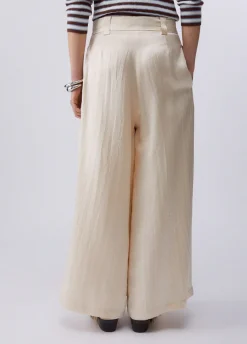 Pantaloni in raso con spacchetti