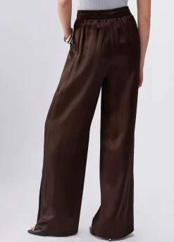 Pantaloni in raso con spacchetti