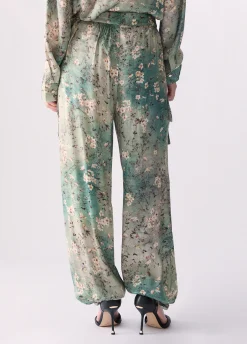Pantaloni in raso stampato