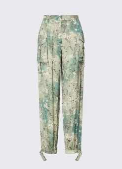 Pantaloni in raso stampato
