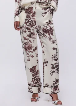 Pantaloni in raso stampato