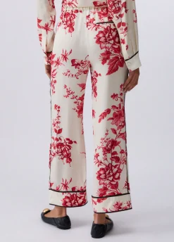 Pantaloni in raso stampato