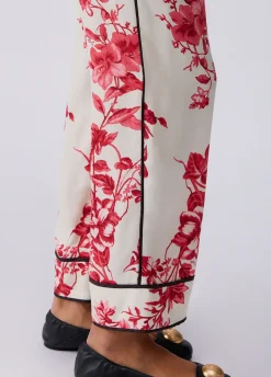 Pantaloni in raso stampato