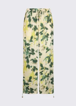 Pantaloni in raso stampato