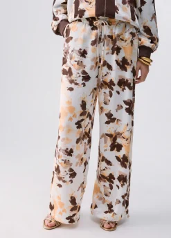Pantaloni in raso stampato