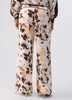 Pantaloni in raso stampato