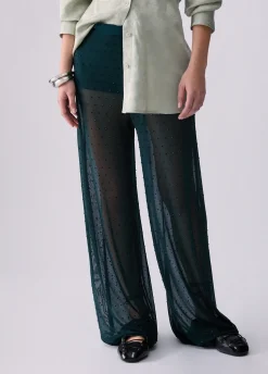 Pantaloni in tulle con ricami gioiello