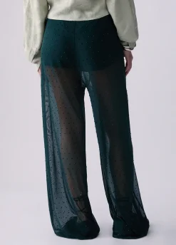 Pantaloni in tulle con ricami gioiello