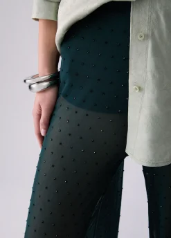 Pantaloni in tulle con ricami gioiello