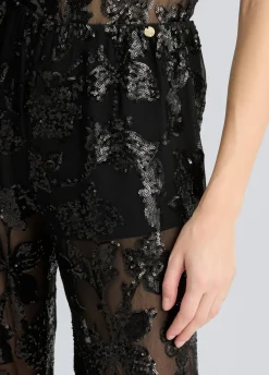 Pantaloni in tulle ricamato