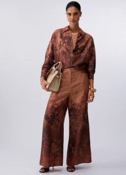 Pantaloni in twill stampato