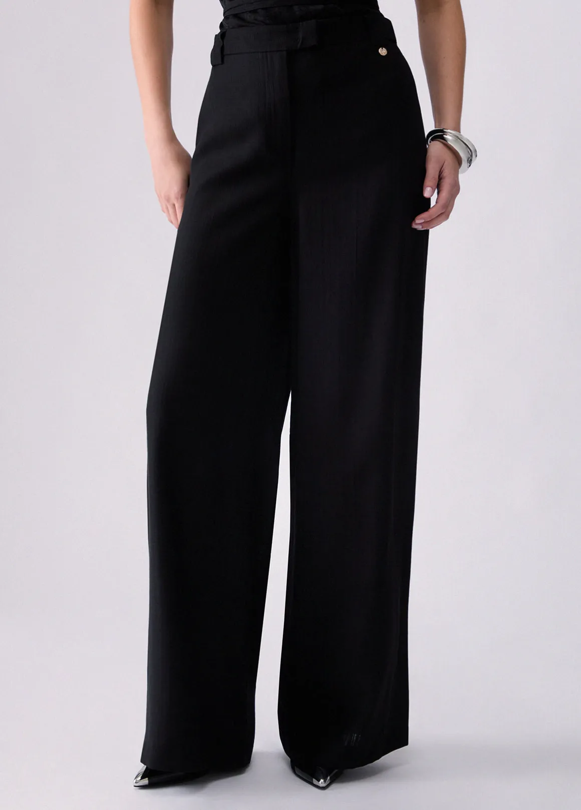 Pantaloni in viscosa fiammata